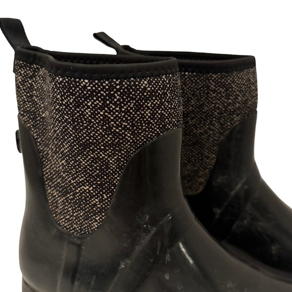 Michael Kors Short Black Tweed Neoprene Rainboots Size 10 - Picture 6 of 9